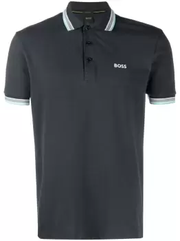 BOSS Logo-embroidered Polo Shirt Dark Blue