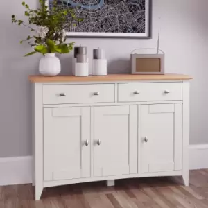 Kettle Interiors Two Tone Oak & White Large 3 Door Sideboard