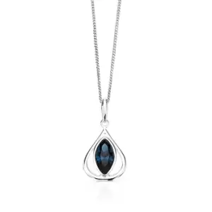 Theia Iris Silver Montana Crystal Teardrop Necklace