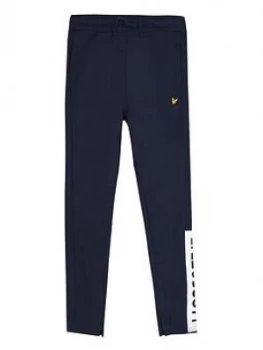 Lyle & Scott Boys Zip Hem Block Logo Joggers - Navy