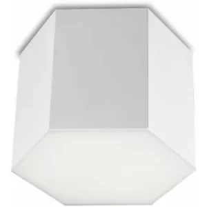 Ceiling light Six, aluminum and polycarbonate, matt white, 22 cm