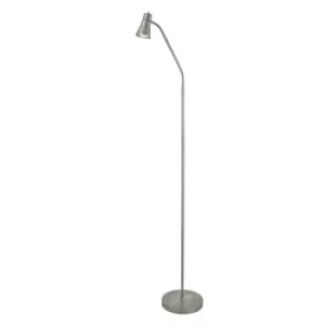 Searchlight Fusion - 1 Light Floor Lamp Satin Silver with Flexi Head, GU10