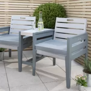 Grigio 2 Seater Bistro Set Light Grey