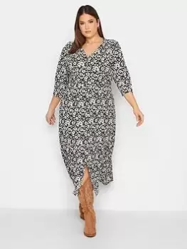 Yours Floral Jersey Dress, Black, Size 22-24, Women