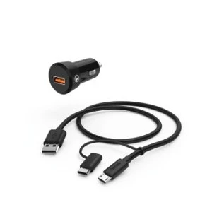 Hama Qualcomm Quick Charge 3.0" Vehicle Charger Set, black