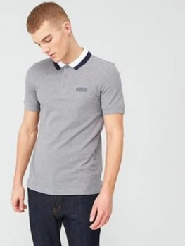 Barbour International Ampere Contrast Collar Polo Shirt - Grey, Anthracite, Size 2XL, Men