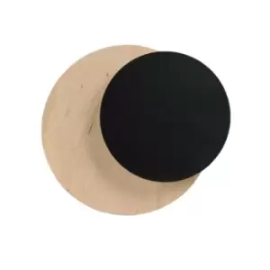 Emibig Circle Wood, Black Flush Wall Lamp 1x G9