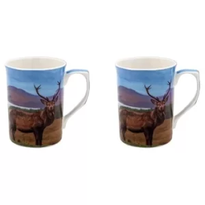 new wildlife stag mug set 2