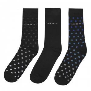 DKNY Logo Crew Socks - Black/Blu Spots