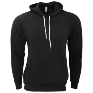 Bella + Canvas Unisex Pullover Polycotton Fleece Hooded Sweatshirt / Hoodie (XS) (Black)