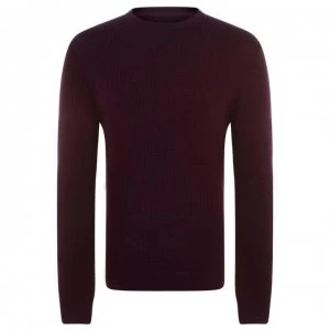 Firetrap Blackseal Waffle Jumper Mens - Burgundy