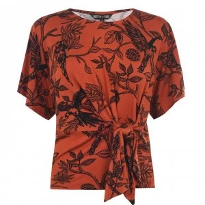 Biba Tie Detail Top - Parrot Print