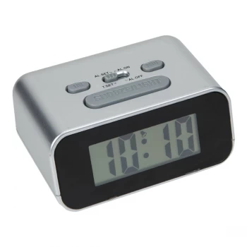 WILLIAM WIDDOP Digital Alarm Clock with LED Lights - Silver