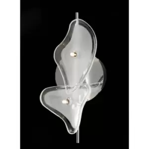 Ceiling / Wall lamp Otto 2 Bulbs G4 Bar, polished chrome / frosted glass