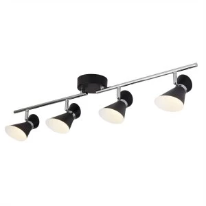 LED 4 Light Spotlight Bar Chrome, Matt Black