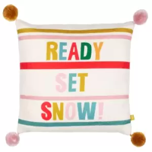 Pom-Poms Ready Set Snow Cushion Multi / 43 x 43cm / Cover Only