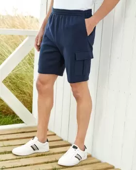 Cotton Traders Cargo Jog Shorts in Blue