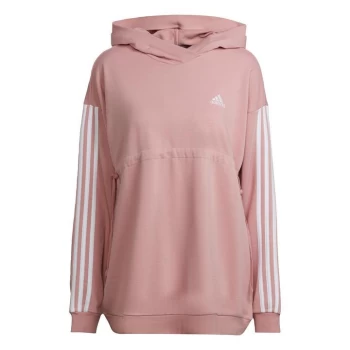 adidas Essentials Cotton 3-Stripes Hoodie (Maternity) Wom - Wonder Mauve / White