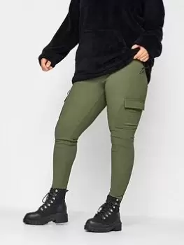 Yours Cargo Legging - Green, Size 26, Women