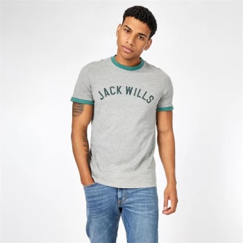 Jack Wills Cremorne Ringer T-Shirt - Grey Marl