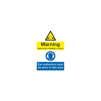 Noise Level of 80DB Or Above Rigid PVC Warning Sign - 148 X 210MM