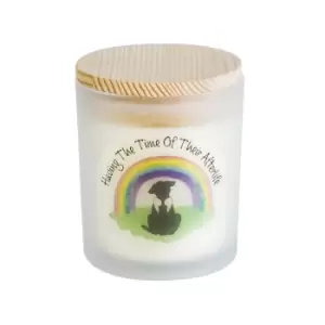 Rainbow Bridge Friends Dog Candle