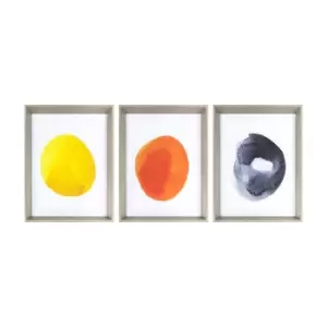 Set of 3 Colour Pops Abstract Framed Art