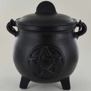 Pentagram Cast Iron Witch Cauldron (Large)