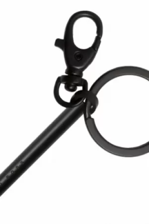 Hugo Boss Pens Black Ion-plated Steel Key Ring Essential Matte Black HAK746A