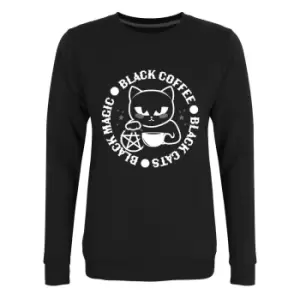 Grindstore Womens/Ladies Black Cats Black Magic Black Coffee Jumper (XXL) (Black)