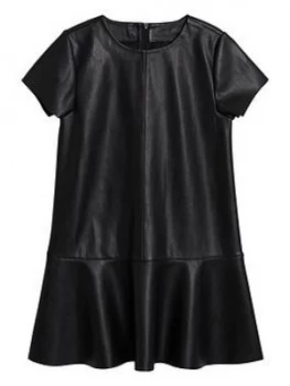 Mango Girls Pu Short Sleeve Dress - Black, Size 13-14 Years, Women