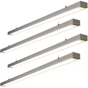 4 PACK Commercial LED Suspension Light - 1494mm x 68mm - 26W CCT LED Module