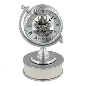 Brushed Metal Compass Style Skeleton Clock