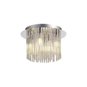 Semi Flush Ceiling Light, 4 x G9, IP44, Polished Chrome, Clear Glass - Luminosa Lighting