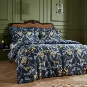 Nouvilla Cheetah Floral Duvet Cover Set Blue