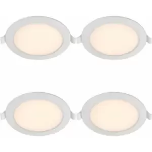 4 pack Backlit Recessed Ceiling Downlight - 8W cct LED - Integrated Control Gear