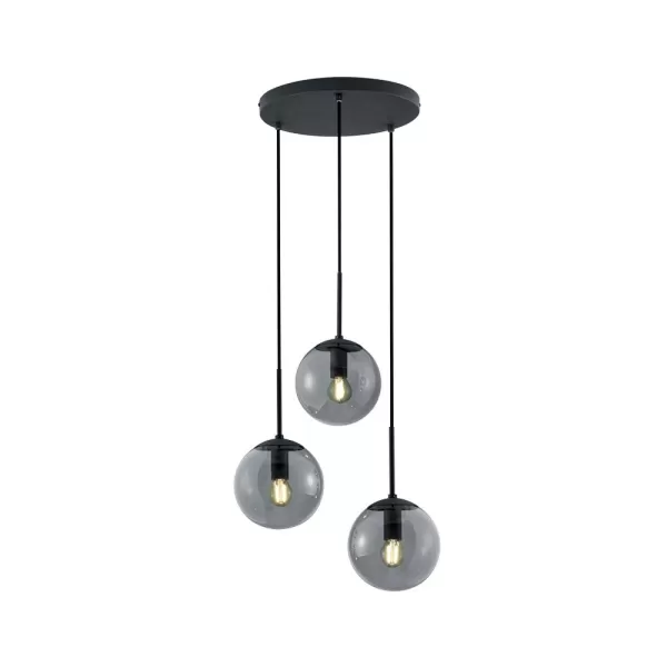 Balini Modern 3 Light Cluster Pendant Ceiling Light Anthracite