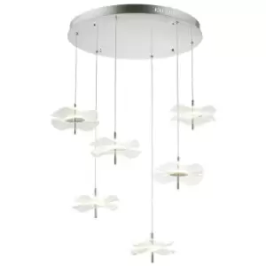 Luminosa Lighting - Luminosa Amsterdam Round Ceiling Pendant, 6 Light 6W led, 4000K, 2800lm, Polished Chrome