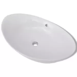 VidaXL Luxury Ceramic Oval Basin with Overflow