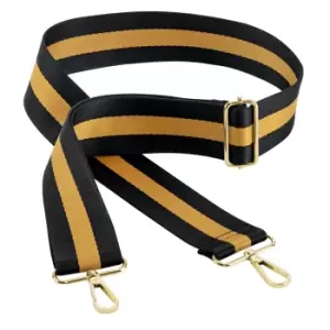 Bagbase Boutique Striped Adjustable Bag Strap (One Size) (Black/Mustard Yellow)