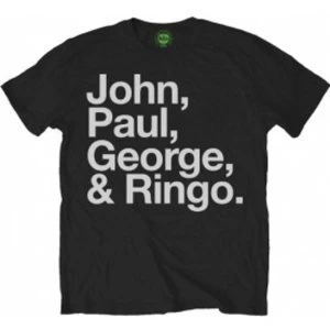 The Beatles Mens John Paul George & Ringo Black TShir