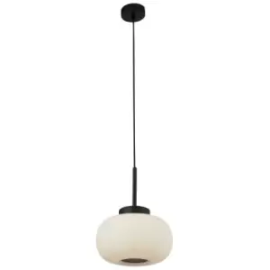 Searchlight Lumina 1 Light Ceiling Pendant With Frosted Ribbed Glass