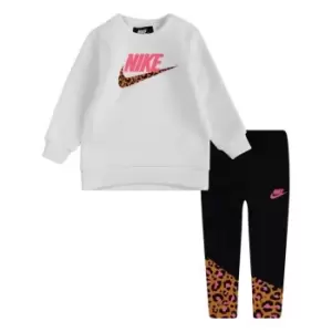 Nike Check Crew Jumper and Leggings Set - White