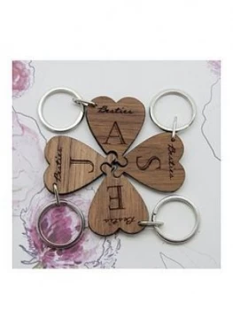 Treat Republic Besties Lucky Clover Wooden Keyring