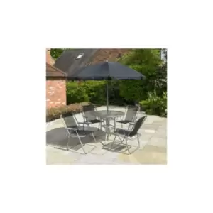 4 Person Textoline Garden Furniture Patio Set 4 Chairs And Parasol