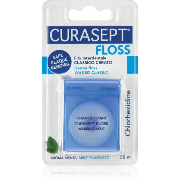 Curasept Floss Waxed Classic Mint Flavor Dental Floss 50m