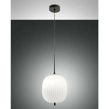 Fabas Luce Lighting - Fabas Luce Domizia Globe Pendant Ceiling Lights Black Glass, E27