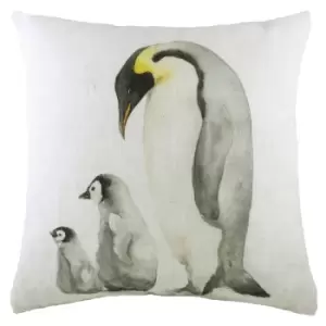 Penguin Family Printed Cushion Multicolour, Multicolour / 43 x 33cm / Polyester Filled