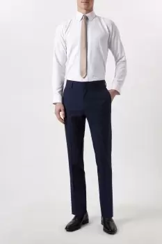 Mens Plus And Tall Slim Fit Navy Marl Suit Trousers