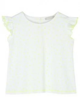 Mintie by Mint Velvet Girls Neon Spot Print T-Shirt - Ivory, Size Age: 9-10 Years, Women